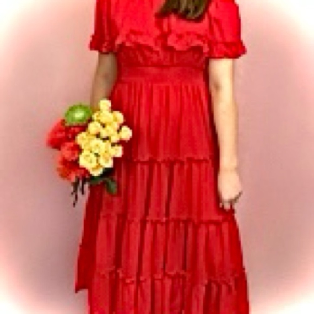 JODIFL Vibrant Red Midi Dress